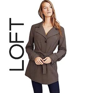 LOFT.ANN TAYLOR.EUC.Gorgeous Fully lined midi trench coat.Brown&White checker.L